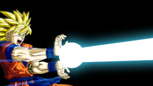 goku's kamehameha wave full hd wallpaper and background image