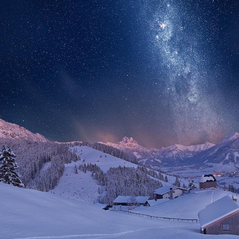 10 Top Winter Night Wallpaper Hd FULL HD 1080p For PC Desktop 2024 free download milky way sky over winter village full hd fond decran and arriere 1 800x800