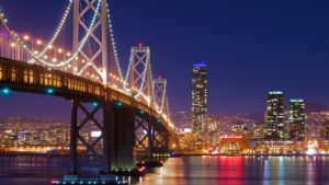 san francisco–oakland bay bridge at night wallpaper | wallpaper