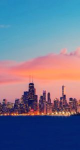 sunset. chicago. skyline. wallpaper. iphone. | walle artt