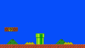 super mario bros platform game on a green screen background motion